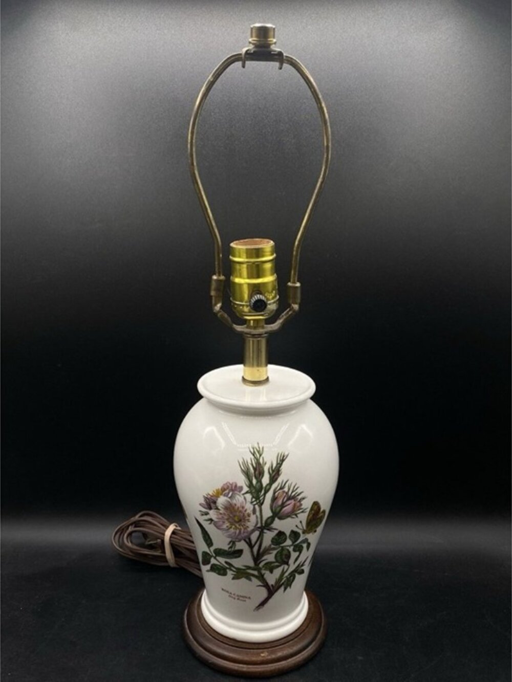 Portmeirion Botanic Garden Lamp Base Cage Rosa Canina Dog Rose Butterfly Flowers